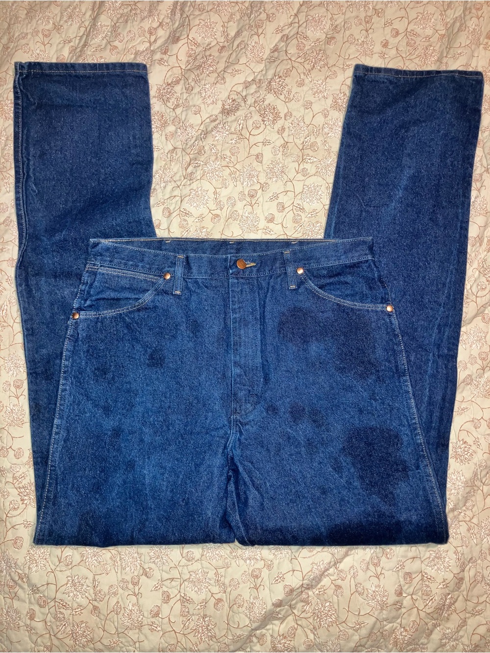 Wrangler Men's Deep Blue Straight Jeans 13mwz